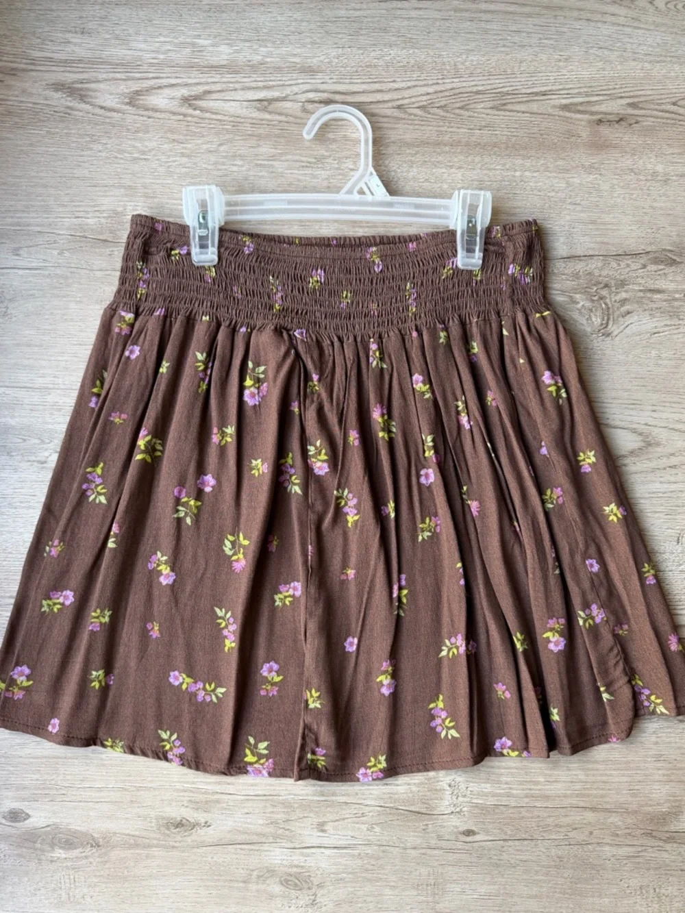 Stitch & Pine Brown Floral 2 Piece Set Smocked Skirt Tank Medium NWT - Picture 14 of 15